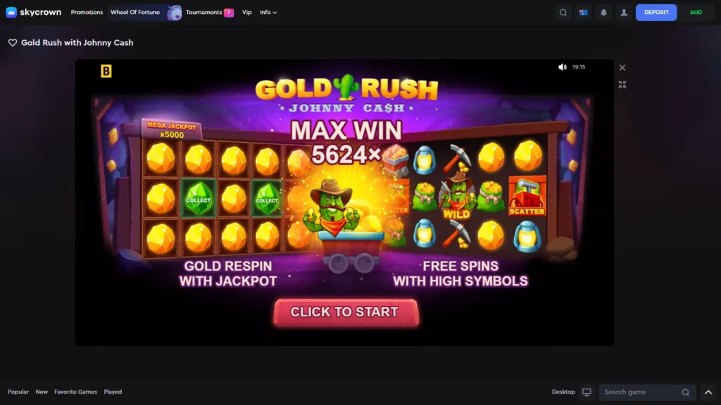 Gold Rush with Johnny Cash slot machine