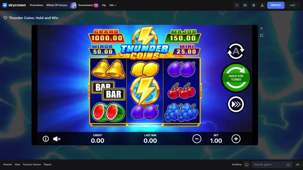 Thunder coins: hold and win slot